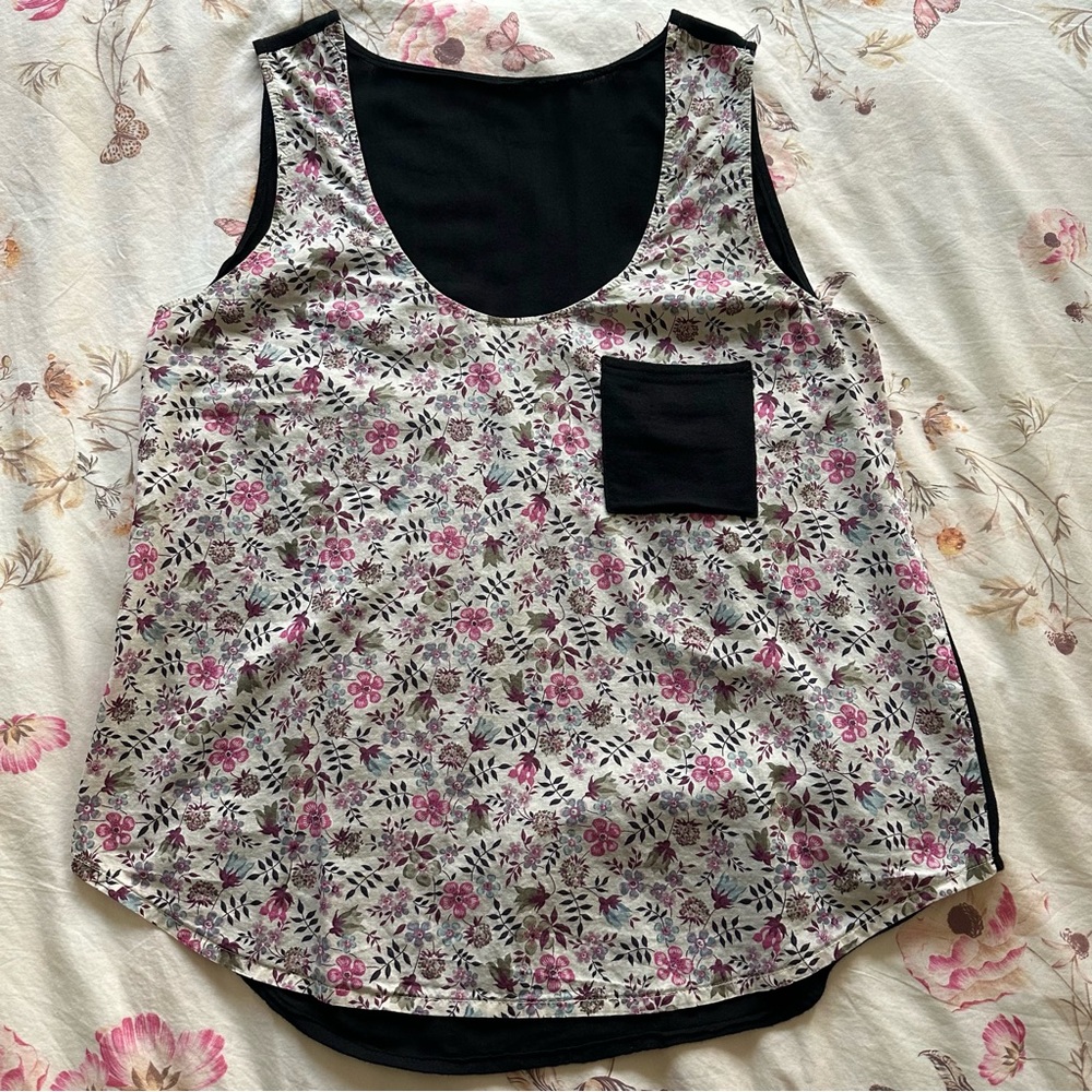 handmade by me liberty of london cotton floral tank / size small